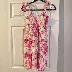 Franki by Francesca’s pink floral dress. Size youth 14